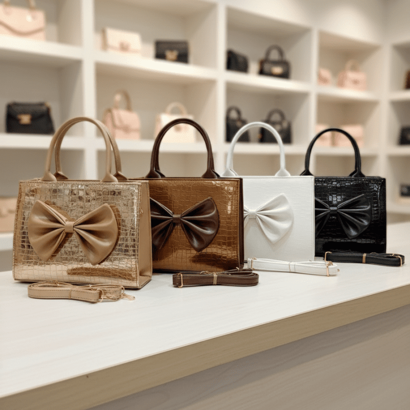 Eleganzo Bow Luxe Mini Tote – Soft Glam Everyday Bag