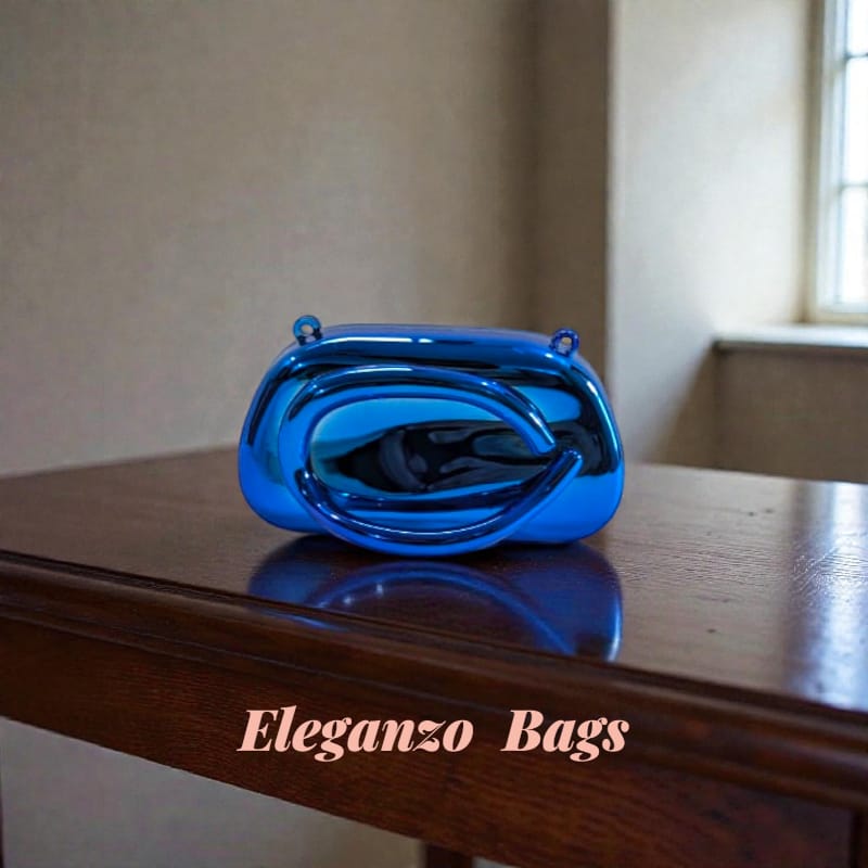 Eleganzo Metallic Oval Clutch Bag – Luxury Acrylic Evening Handbag - Image 6