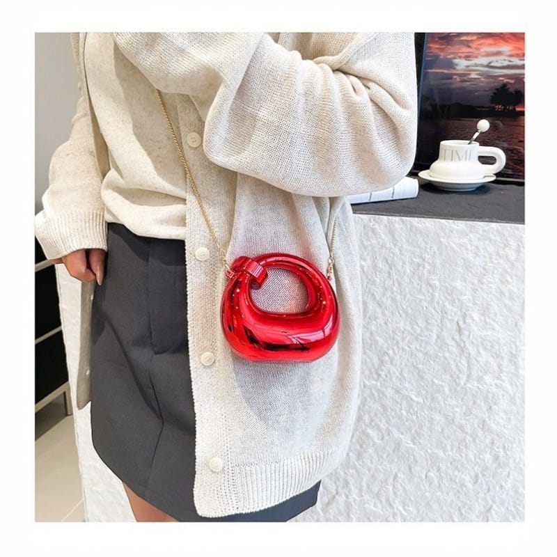 Acrylic mini purse- with long crossbody chain