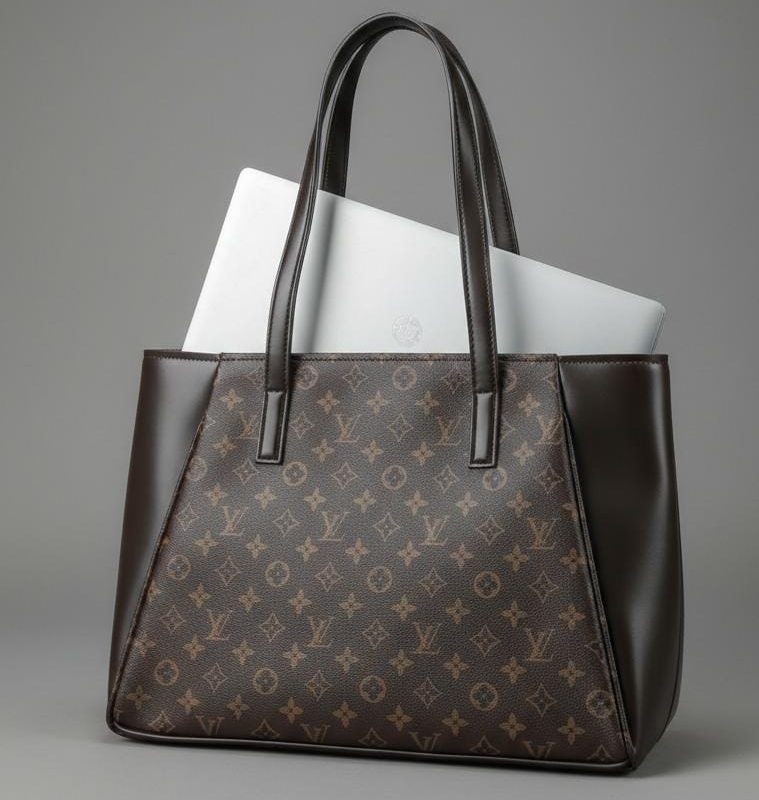 lv Luxury Monogram Tote Bag – Premium Shoulder Handbag for Women (Black / Brown)